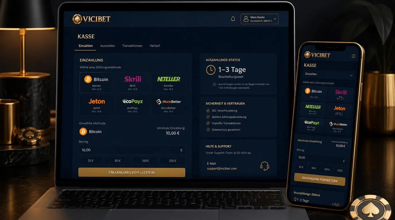 Casino-Kassenbereich mit 10-Euro-Einzahlung, Bitcoin, E-Wallets und Auszahlung innerhalb von drei Tagen